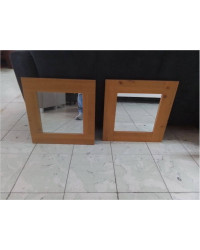 MIROIR CARRÉ CADRE FINITION CHÊNE 50X50