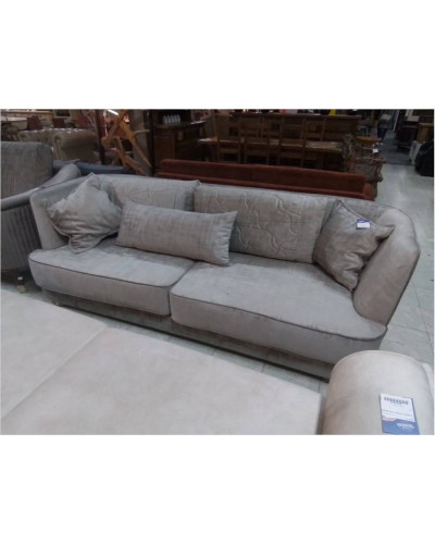 CANAPÉ 3 PLACES TISSU GRIS