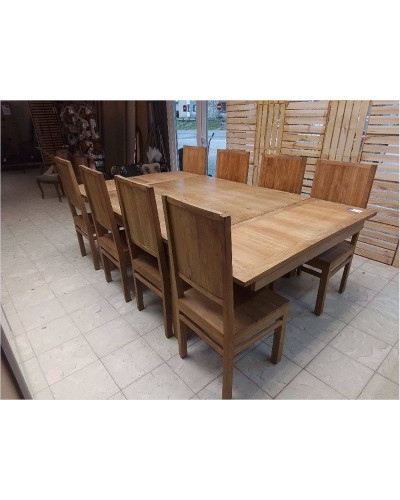 ENSEMBLE DE 8 CHAISES EN TECK