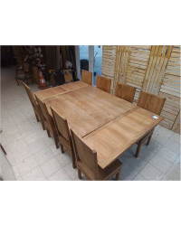 ENSEMBLE DE 8 CHAISES EN TECK