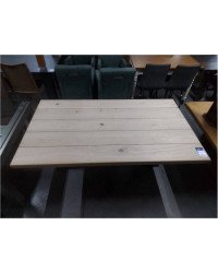 TABLE DE CUISINE CHÊNE CLAIR ET MÉTAL 160X90 JB