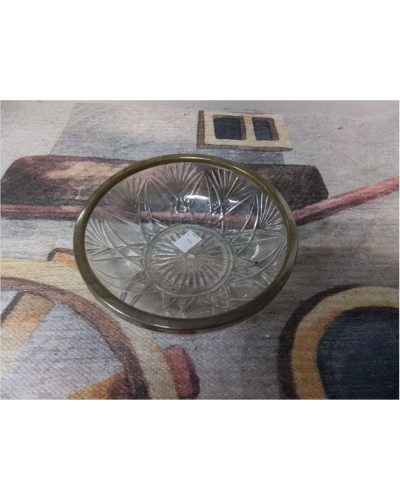 PLAT CREUX CRISTAL BORD DORÉ