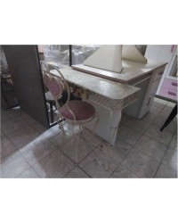 CONSOLE MURALE ET CHAISE MÉTAL BLANC 