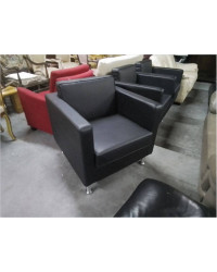 FAUTEUIL CLUB SIMILI CUIR NOIR 767