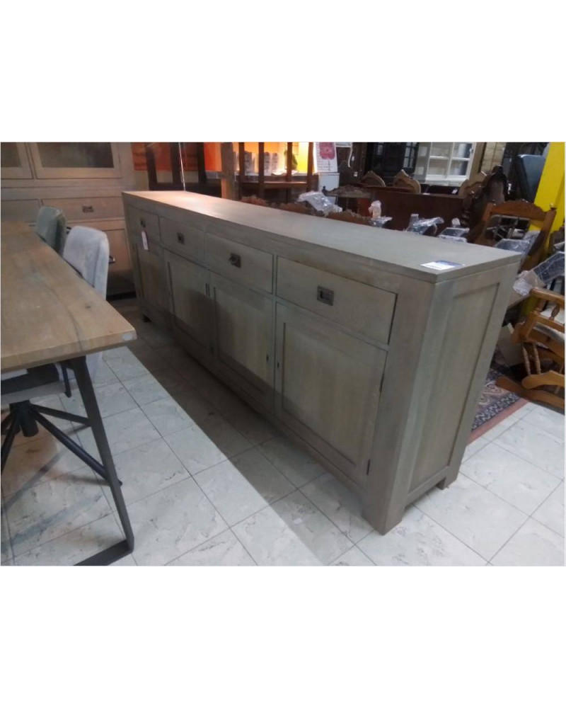 DRESSOIR CHÊNE GRIS 4 PORTES 4 TIROIRS JB 240X45X90