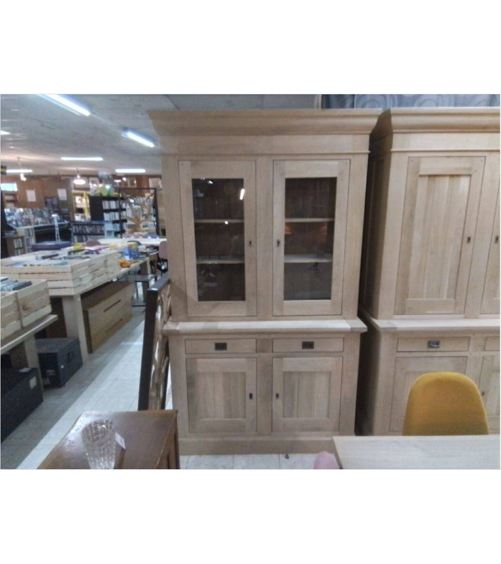 BUFFET 2 CORPS VITRÉ CHÊNE CLAIR JB 126X50X215 