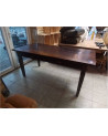 TABLE RECTANGULAIRE BOIS EXOTIQUE FONCÉ 2 TIROIRS 180X88X79