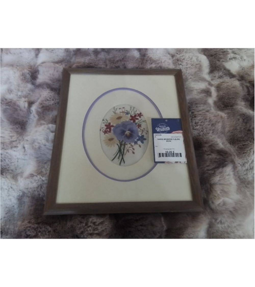 CADRE BRODERIE FLEURS 28X32