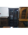 VITRINE EN PIN TEINTÉ 2 PORTES 2 TIROIRS 89X35X192