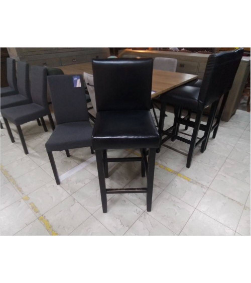 TABOURET DE BAR SKAI NOIR 