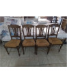 SÉRIE DE 4 CHAISES CHÊNE ASSISE PAILLÉE