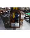 MIROIR BISEAUTE CADRE BOIS EXOTIQUE SCULPTE