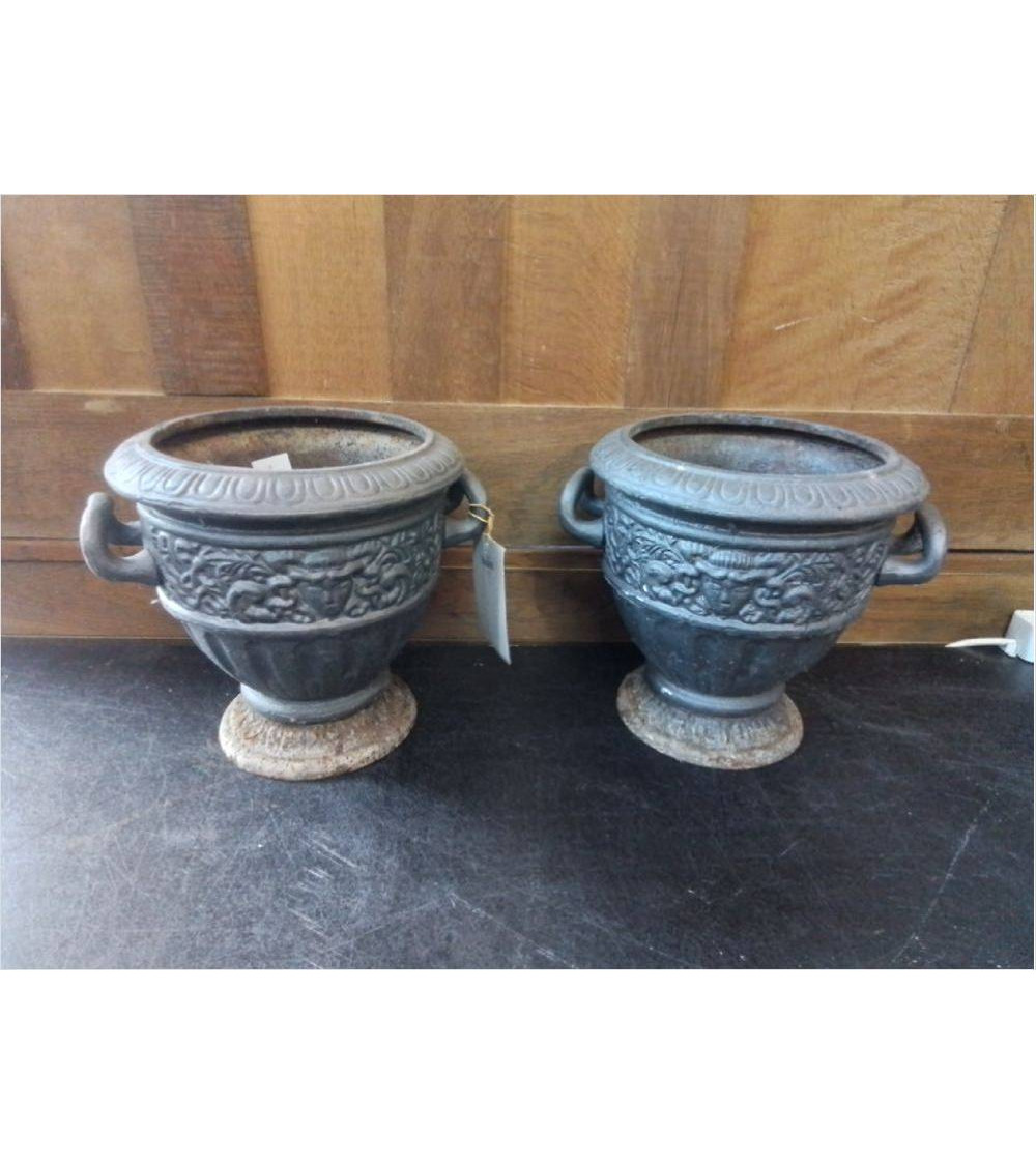 VASQUE EN FONTE 2 ANSES H 25CM LA PAIRE