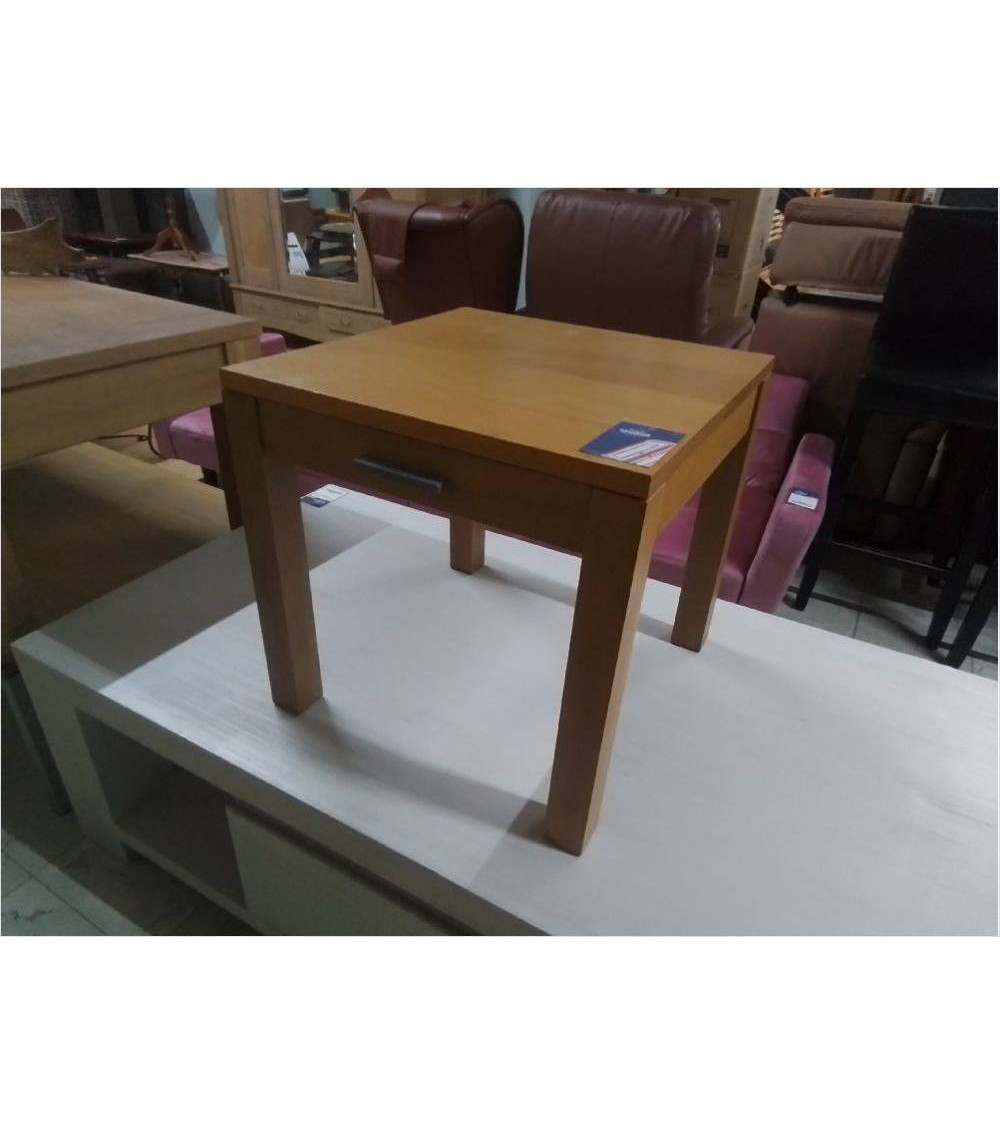TABLE BASSE CARRÉE 1 TIROIR PLACAGE CHENE 