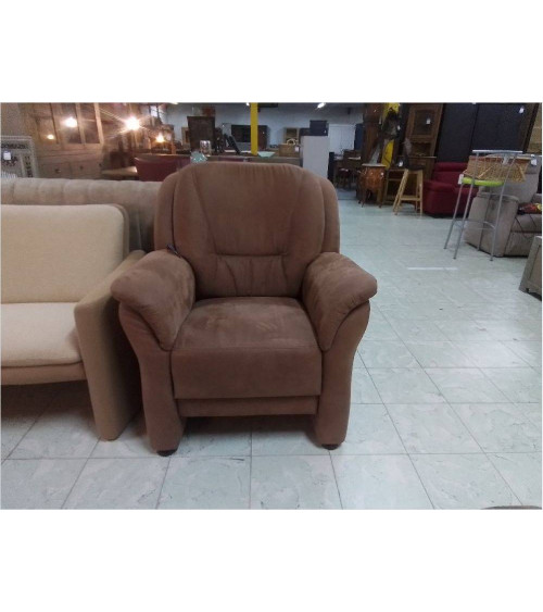 FAUTEUIL CLUB TISSU BRUN 