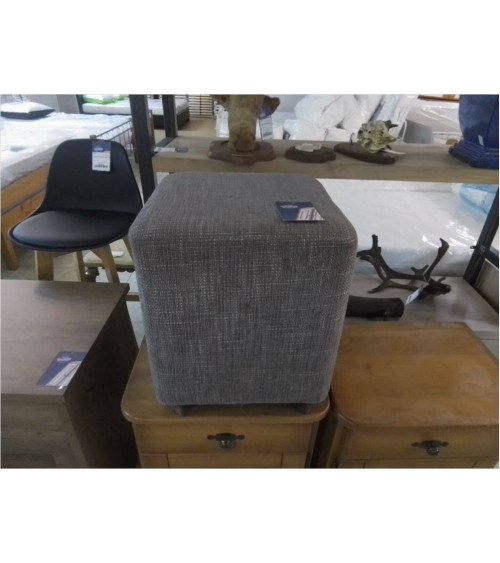 POUF TISSU GRIS 