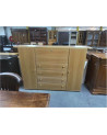 DRESSOIR MODERNE HAUT 2 PORTES 5 TIROIRS 