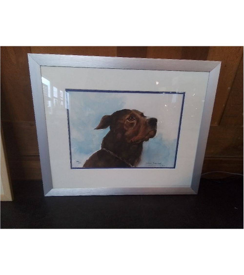 AQUARELLE CHIEN SIGNEE A...