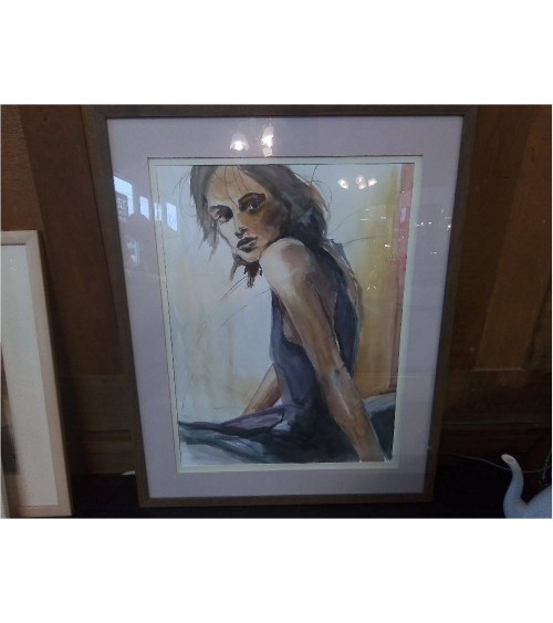AQUARELLE PORTRAIT FEMME...