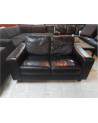 CANAPE 2 PLACES CUIR NOIR 