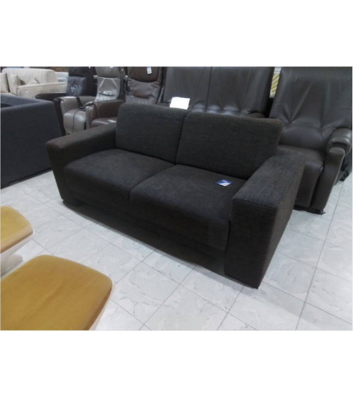 CANAPE 2 PLACES TISSU BRUN