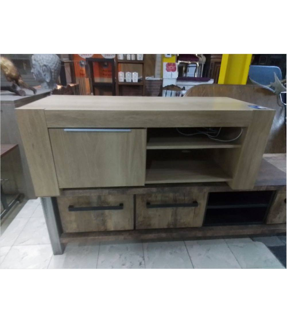 MEUBLE TELE BAS AGGLO 1 PORTE 120X50X45