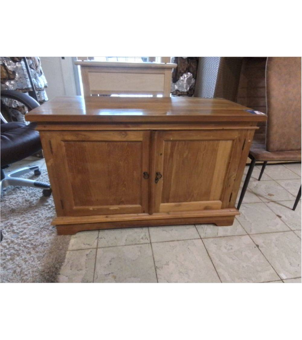 MEUBLE TELE BAS 2 PORTES EN TECK 110X53X71