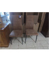SUITE DE 2 CHAISES MODERNES TISSU BRUN