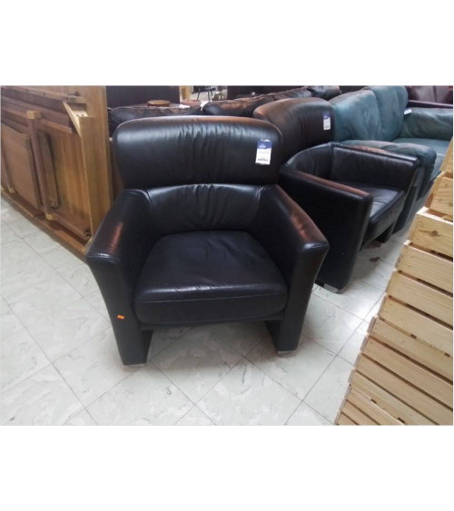 FAUTEUIL CLUB CUIR NOIR