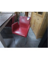 SERIE DE 4 CHAISES SIMILI CUIR ROUGE 
