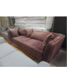 CANAPE 3 PLACES TISSU BRUN