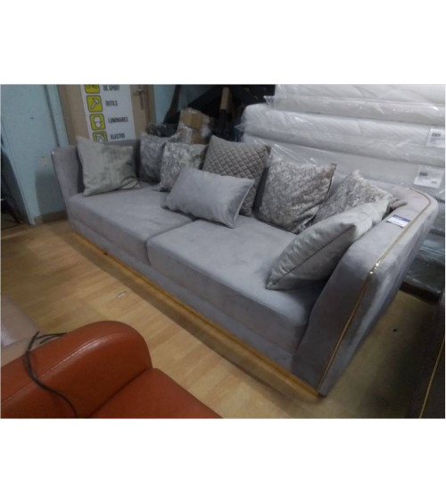 CANAPE 3 PLACES TISSU GRIS