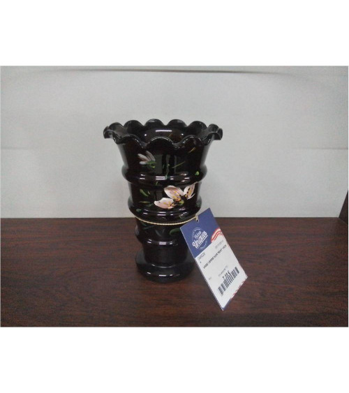VASE VERRE NOIR PEINT 18CM
