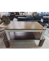 TABLE BASSE RECTANGULAIRE DESSUS TECK 110X70X41
