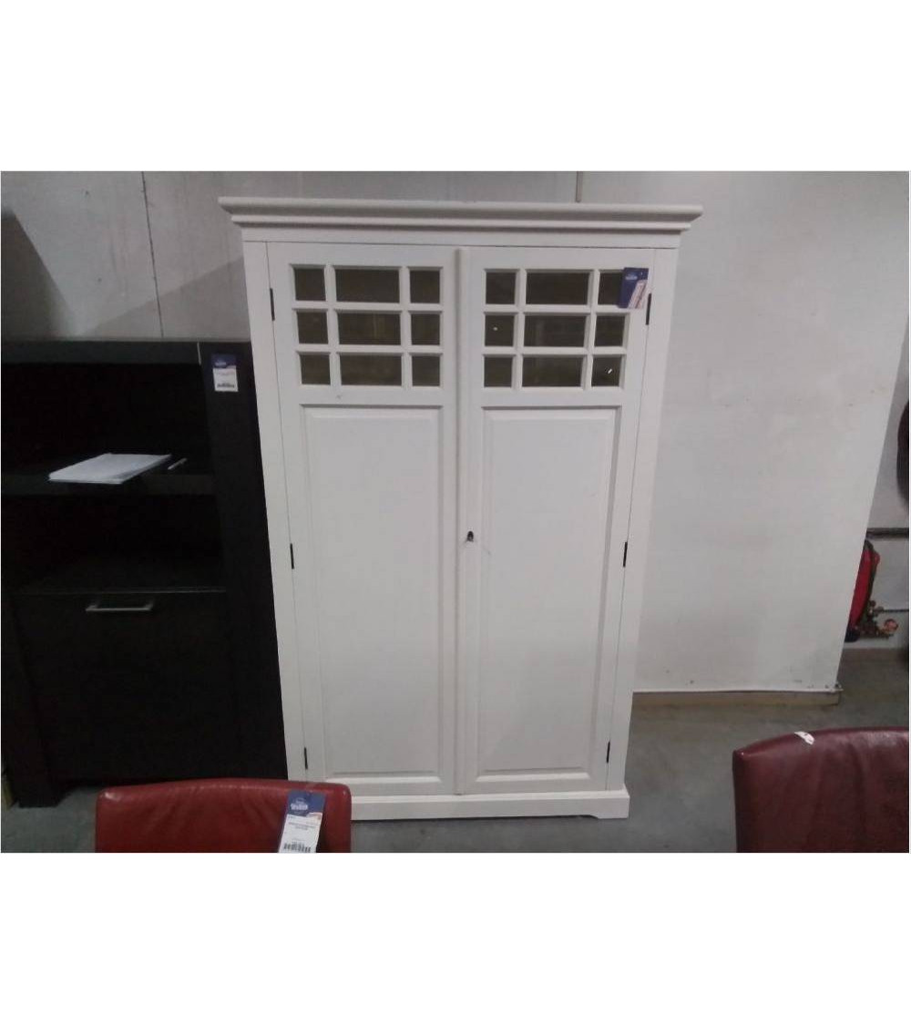 ARMOIRE MULTIMÉDIA BLANCHE 2 PORTES 120X63X189