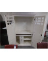 ARMOIRE MULTIMÉDIA BLANCHE 2 PORTES 120X63X189