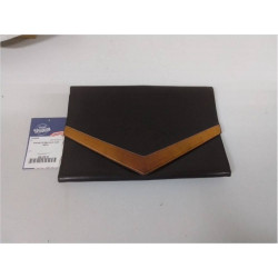 POCHETTE DELVAUX CUIR BRUN
