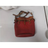 SAC A MAIN DELVAUX CUIR ROUGE ET BRUN