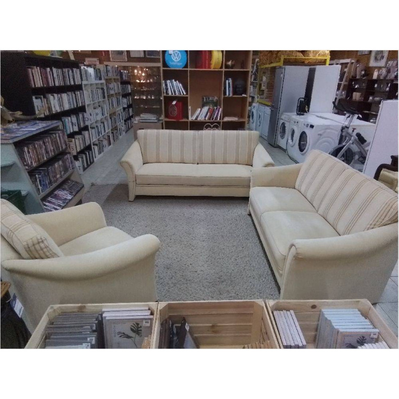 SALON 3+2+1 TISSU LIGNE BEIGE 897