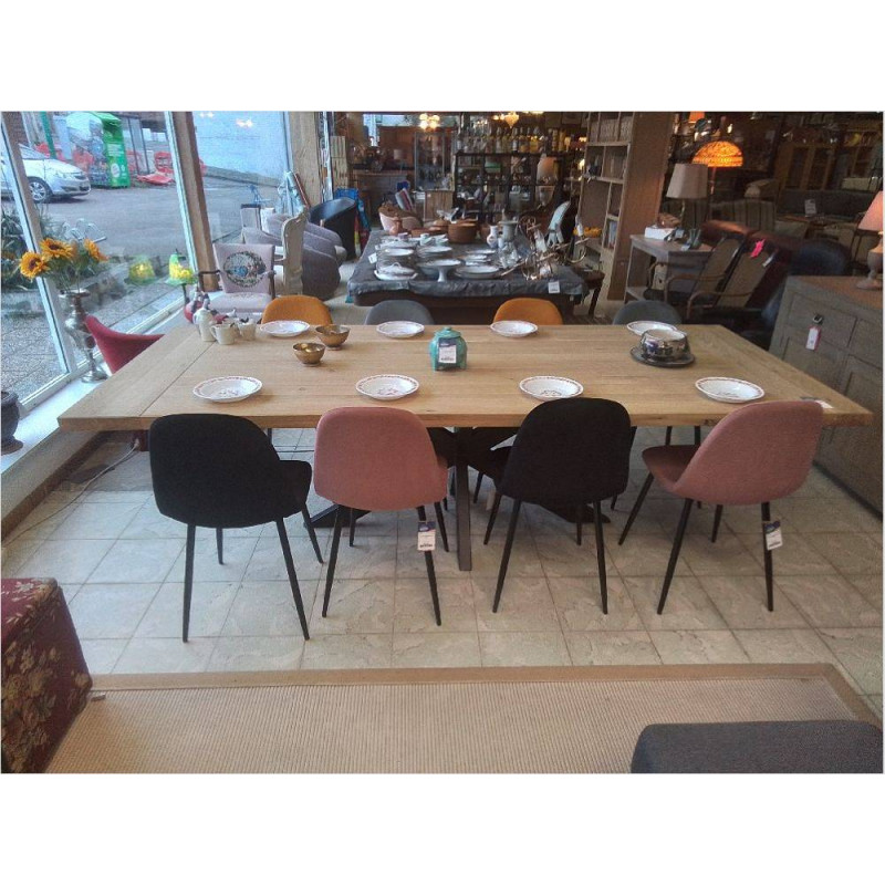 TABLE RECTANGULAIRE 280X110 CHÊNE CLAIR & PIEDS EN ACIER JB