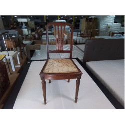 CHAISE ART DECO BOIS & TISSU