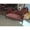 CANAPE STYLE LOUIS PHILIPPE VELOURS ROUGE