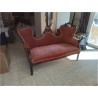 CANAPE STYLE LOUIS PHILIPPE VELOURS ROUGE