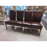 SÉRIE DE 4 CHAISES SIMILI CUIR BRUN 