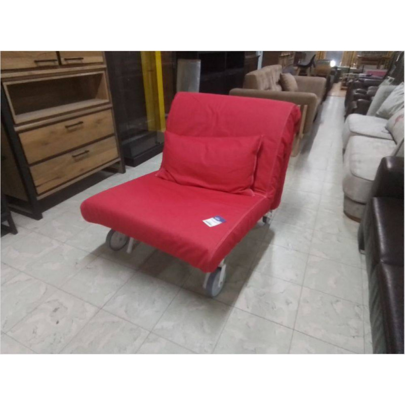 CANAPE LIT 1 PERSONNE IKEA TISSU ROUGE