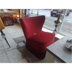 FAUTEUIL VELOURS ROUGE