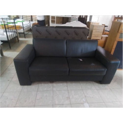 CANAPE 2 PLACES CUIR NOIR 