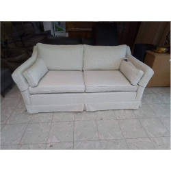 CANAPE 2 PLACES TISSU CREME
