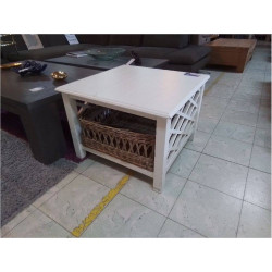 TABLE BASSE CARRÉE BLANCHE 