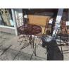 SET DE JARDIN TABLE & 2 CHAISES EN METAL